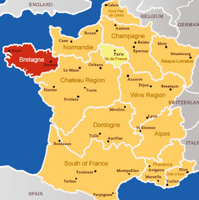 Map Of France Showing Brittany France's Brittany gets its own Facebook
